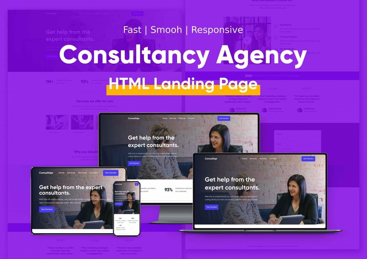 Consultiqo – Business Consultancy & Agency Landing Page Template