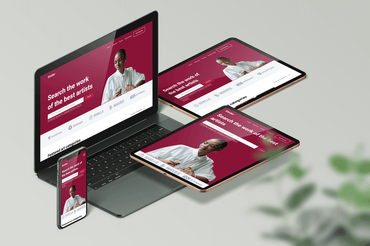 Xinder – Responsive Digital Art Marketplace & Gallery Landing Page